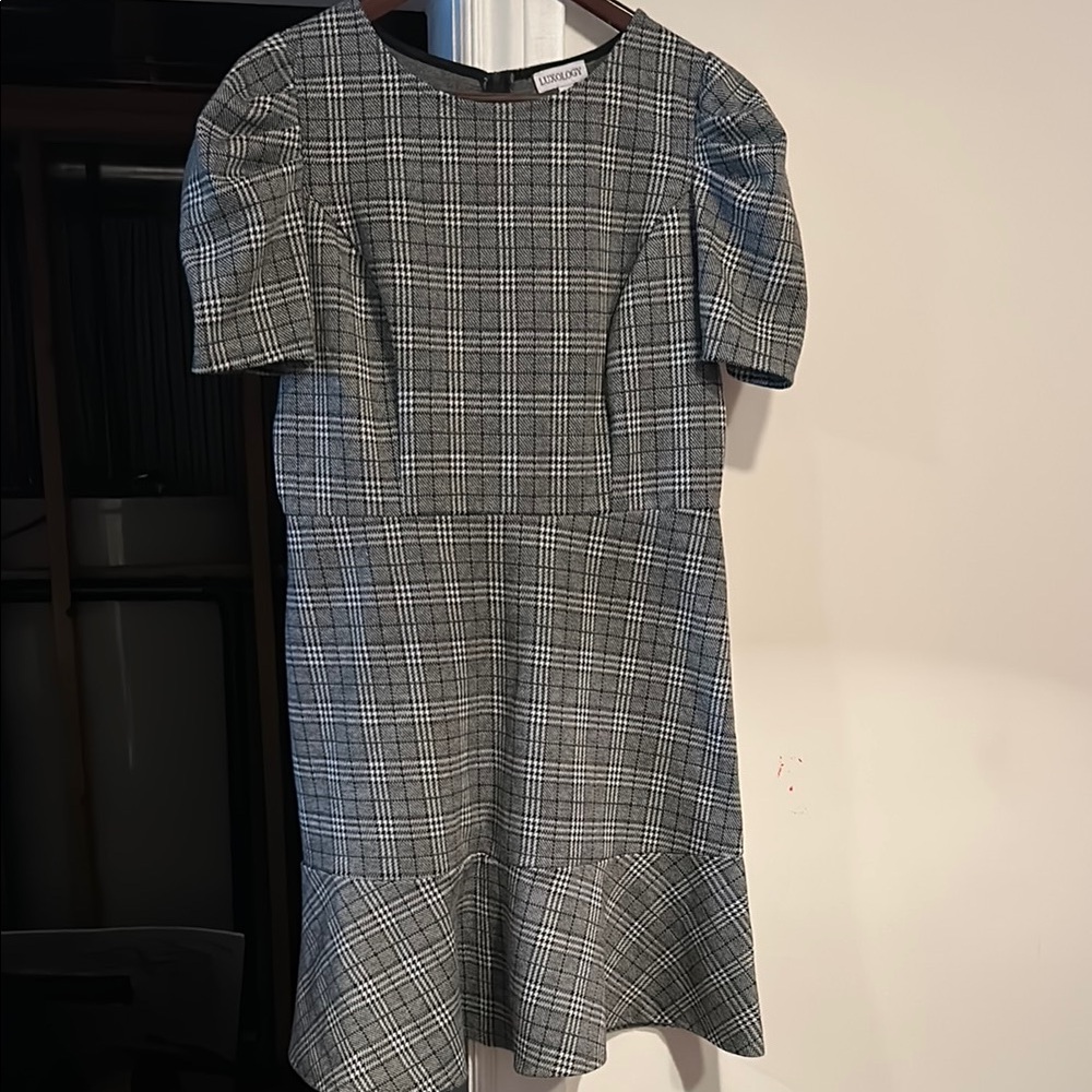Theology Gray Puff Sleeve Sheath Dress for Work